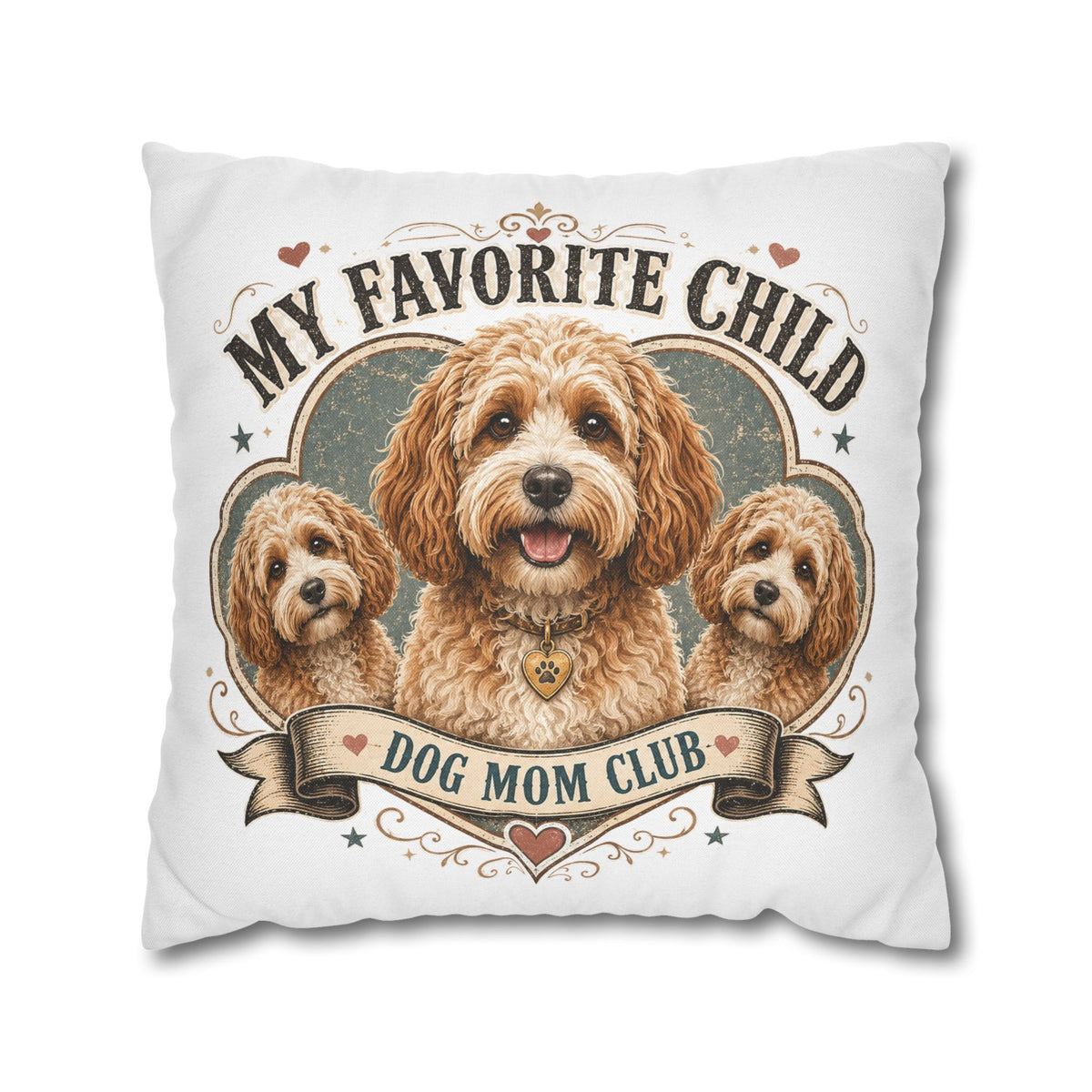 My Favorite Child Dog Mom Club Pillowcase  Milo Bailey Dog Dad Mom— Cute Doodle Pet Throw Pillow Cover
