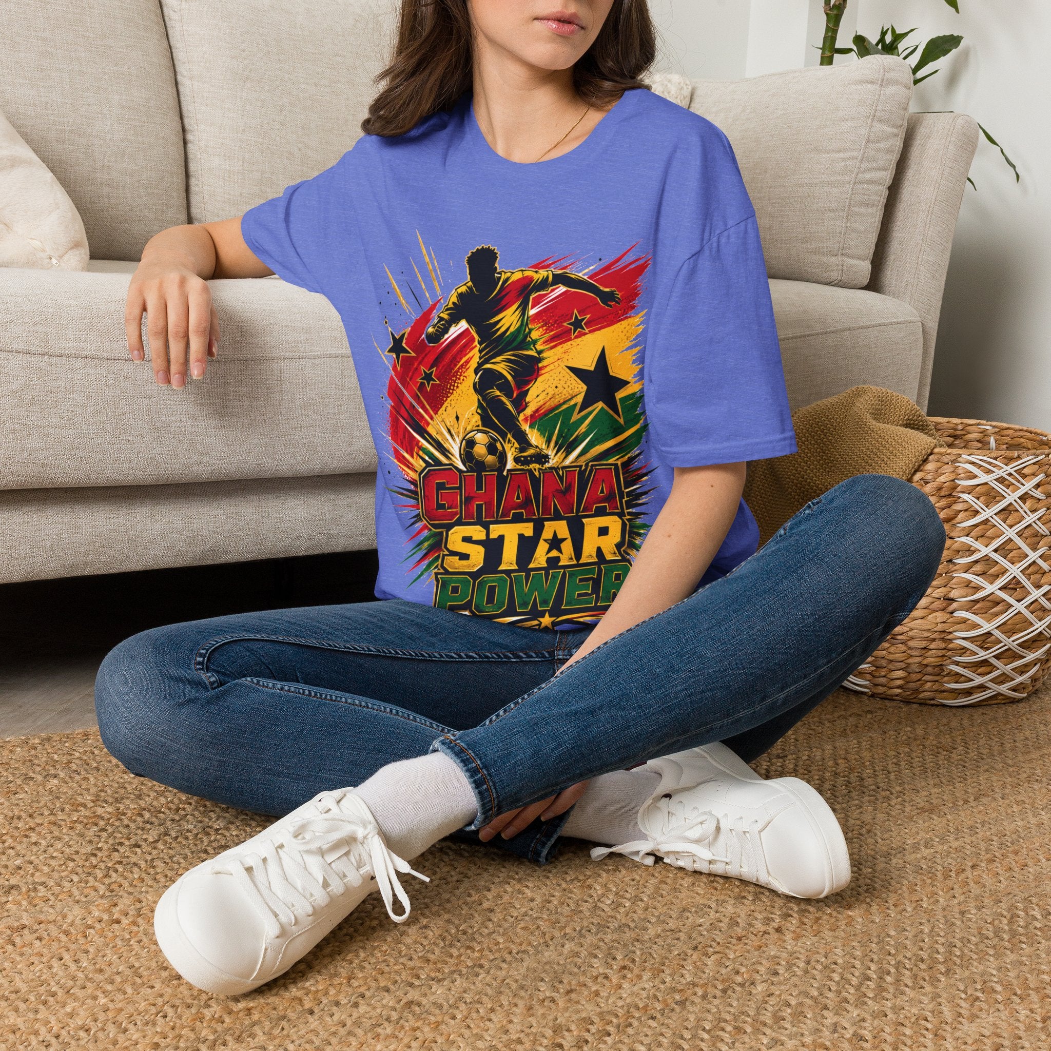 Ghana Star Power Soccer T-Shirt — Afro Football Fan Tee - Ghana T-Shirt