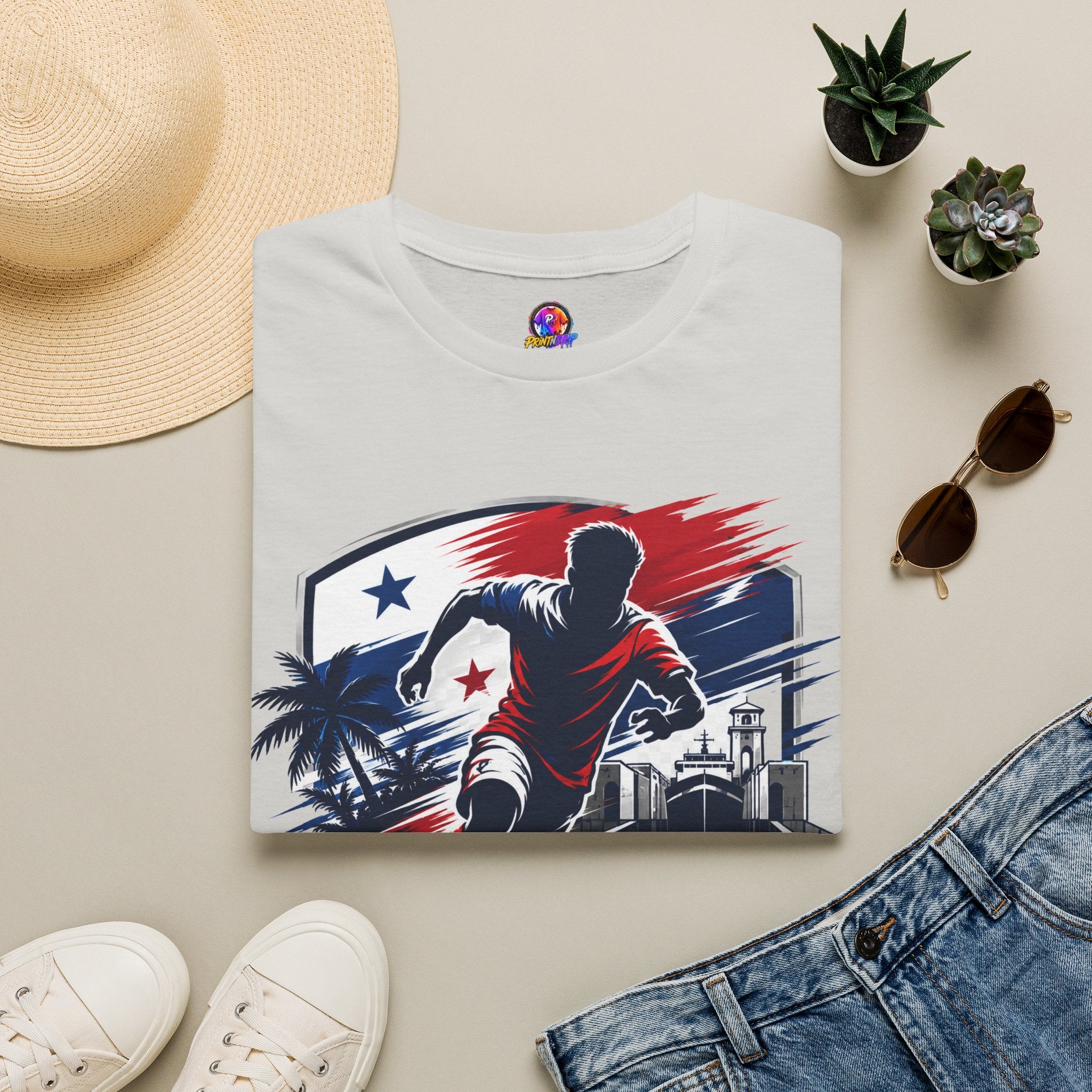 Canal Force Soccer T-Shirt - Patriotic Player Graphic Tee - Panama Shirt