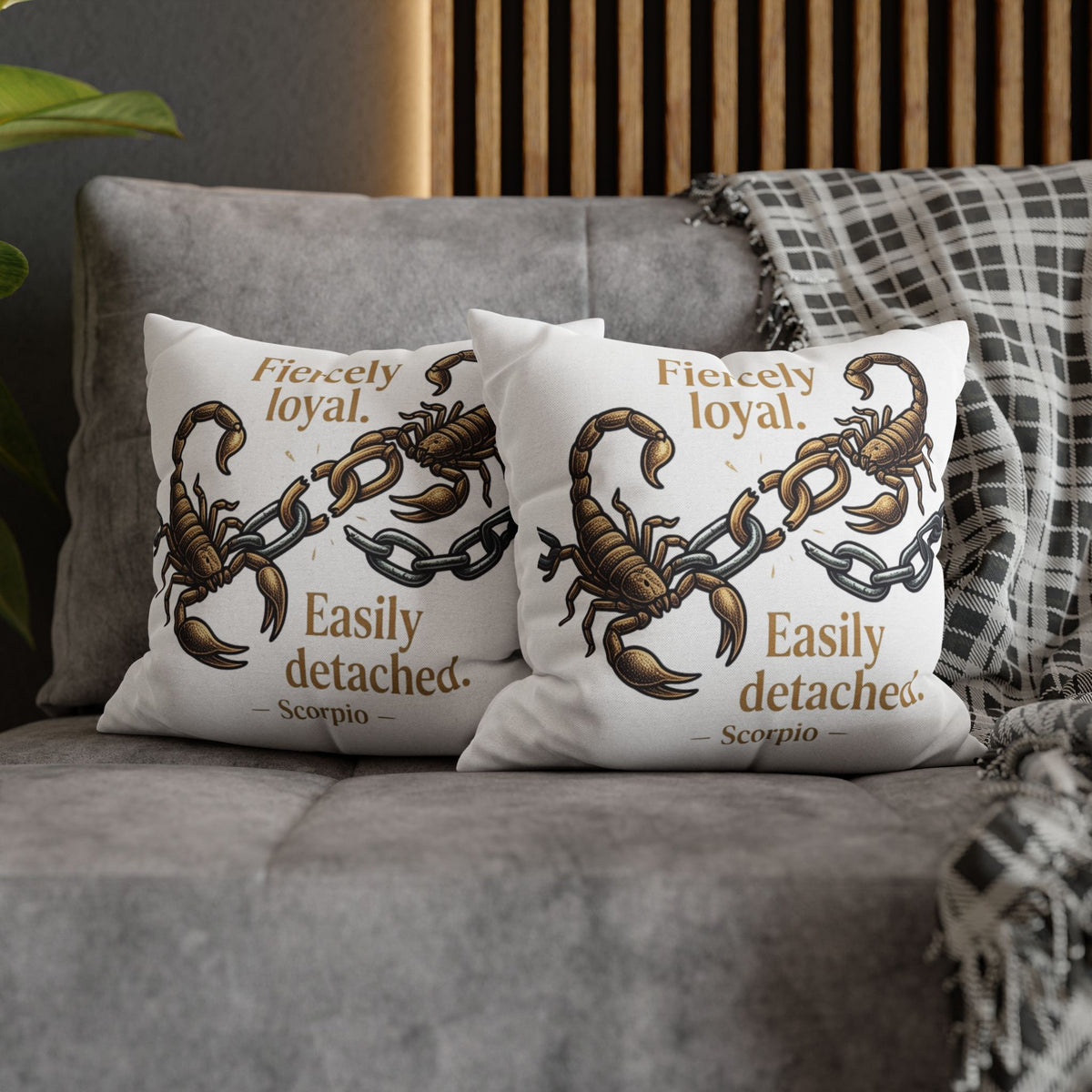 Scorpio Pillowcase – "Fiercely Loyal, Easily Detached" Zodiac Decor