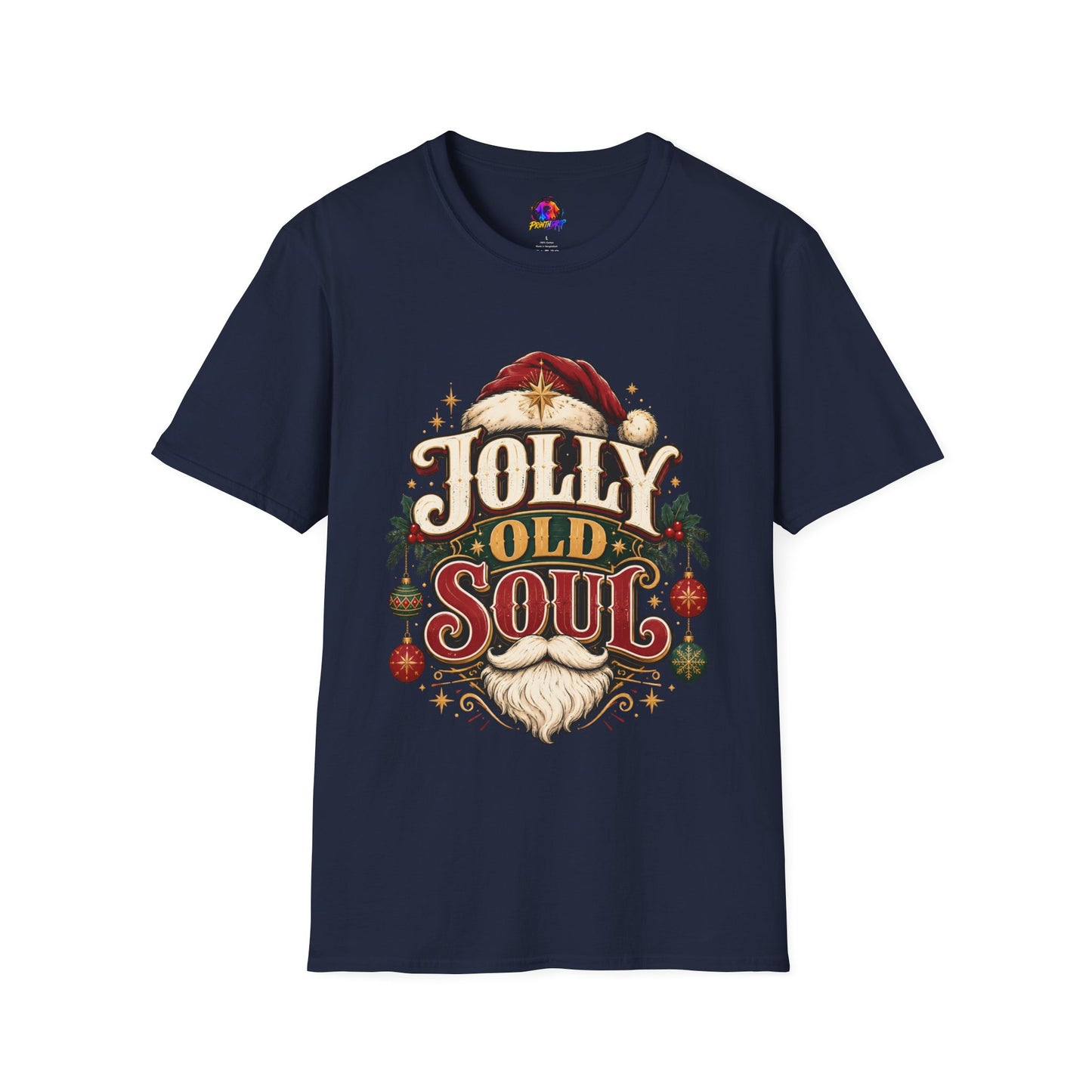 Jolly Old Soul T-Shirt — Vintage Santa Holiday Graphic Tee