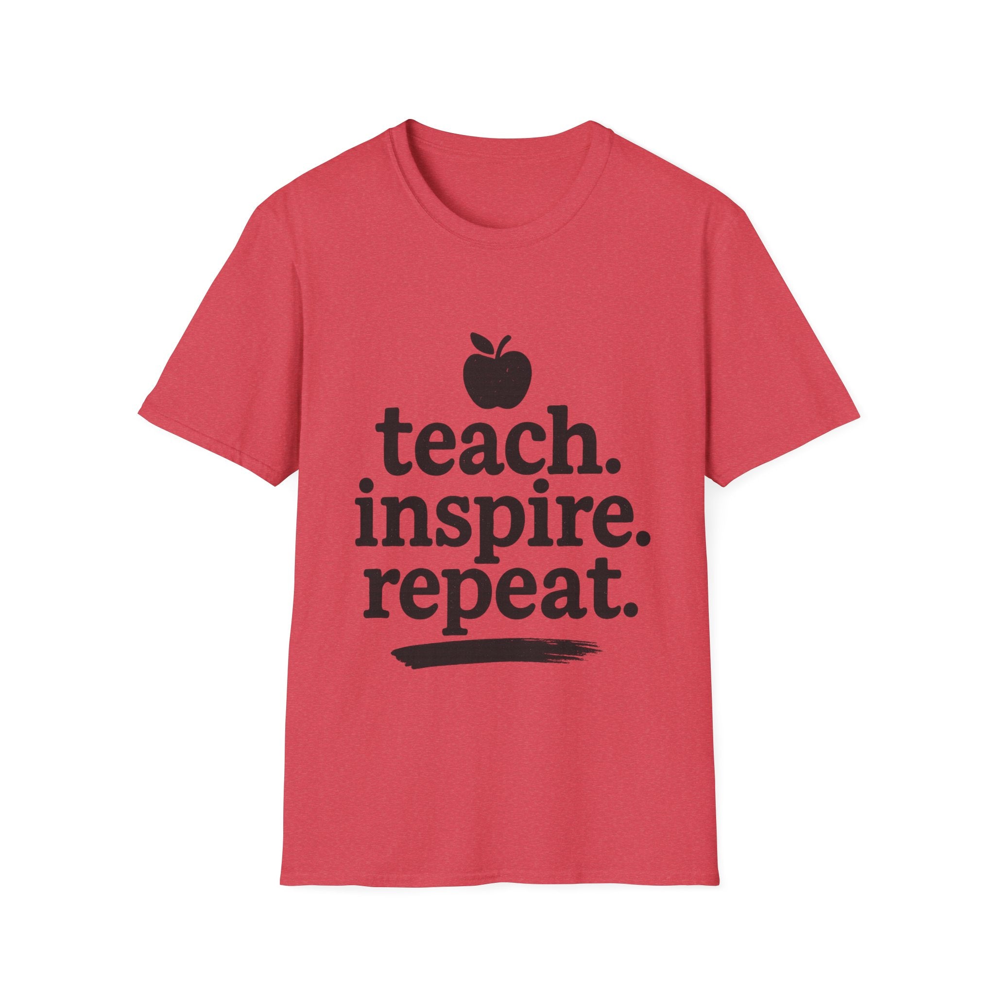 Teach. Inspire. Repeat. T‑Shirt — Teacher Apple Graphic Tee - Trending Now - August 2026 Trends - Everyday T-Shirt