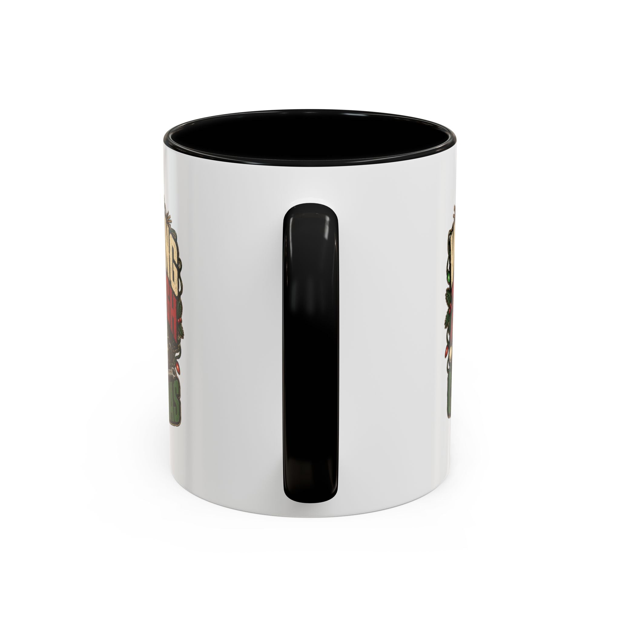 Modern Day Christmas Working Through Christmas Coffee Mug — Funny Holiday Work & Overtime Gift