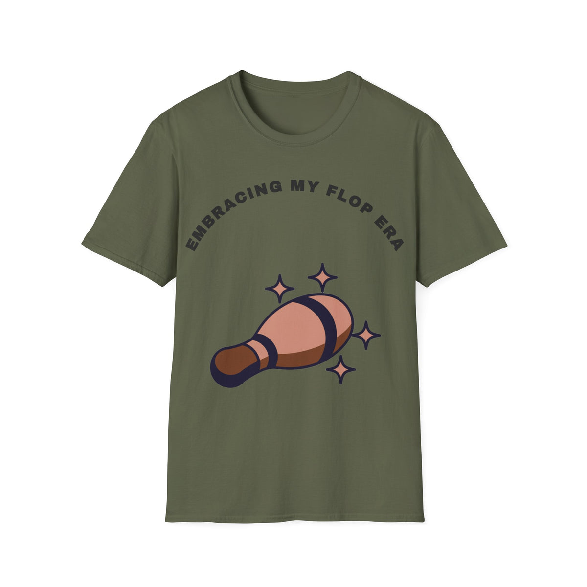 T-Shirt — "Embracing My Flop Era" Funny Self-Love Graphic Tee (Bowling Pin Design) - Trending Now - September 2026