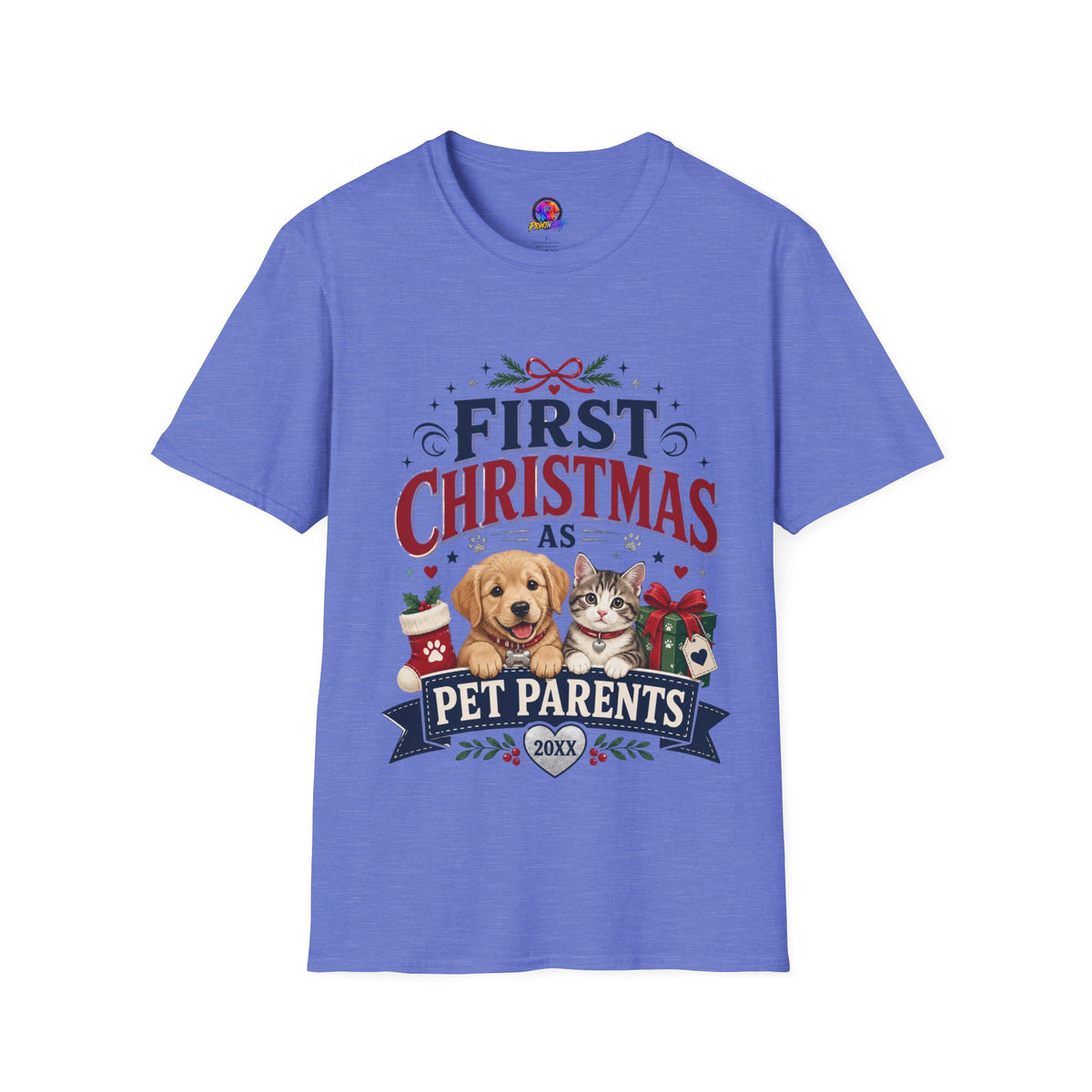 T-Shirt — "First Christmas as Pet Parents" Holiday Tee