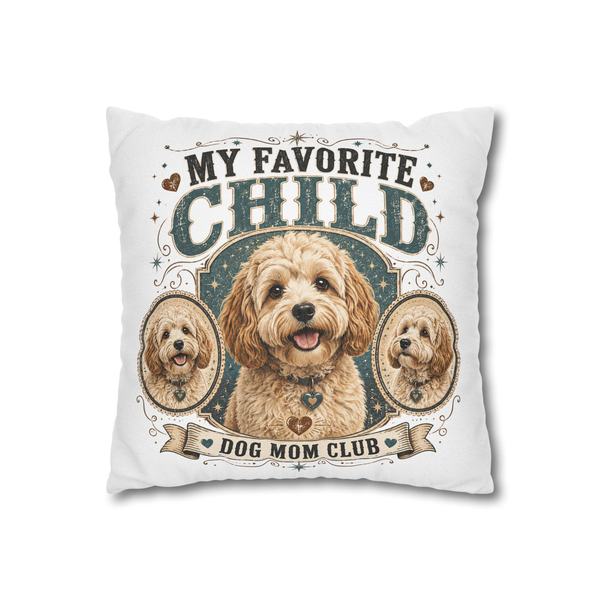 My Favorite Child Dog Mom Club Pillowcase Milo Bailey Dog Dad Mom — Doodle Pet Lover Decorative Throw Pillowcase