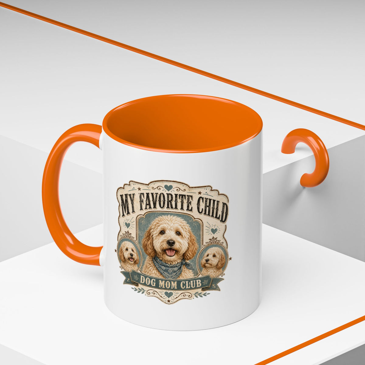 Milo Bailey Dog Dad Mom My Favorite Child Dog Mom Club Accent Coffee Mug – Cute Doodle Dog Mother's Day Gift