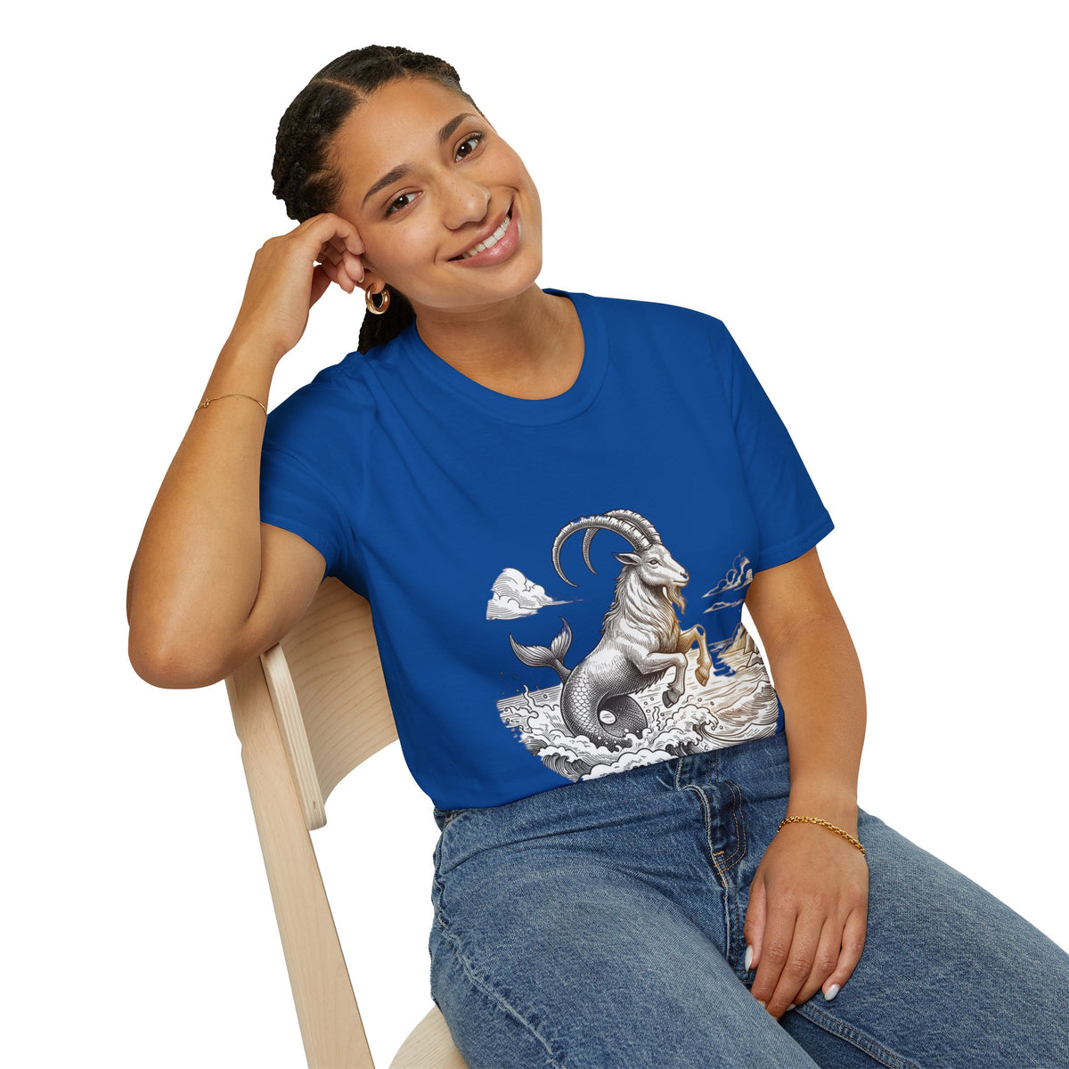 Capricorn Goat-Mermaid T-Shirt — Mythical Sea Goat Zodiac Tee