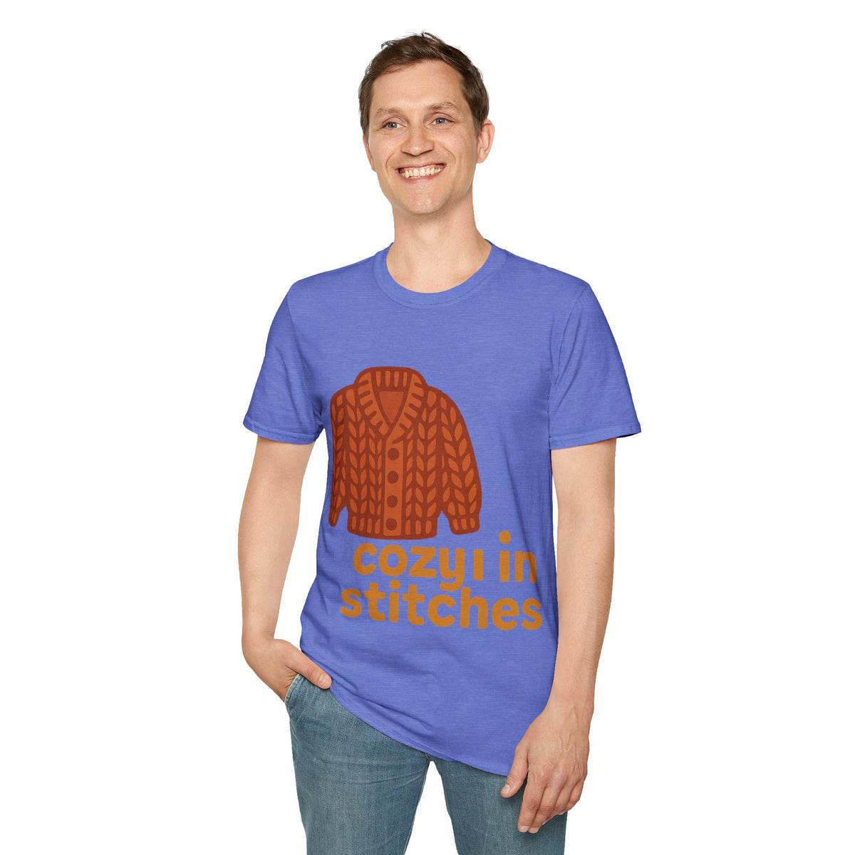 "Cozy In Stitches" Autumn Sweater Tee | Cute Knitting Crochet T-Shirt - Trending Now - September 2026