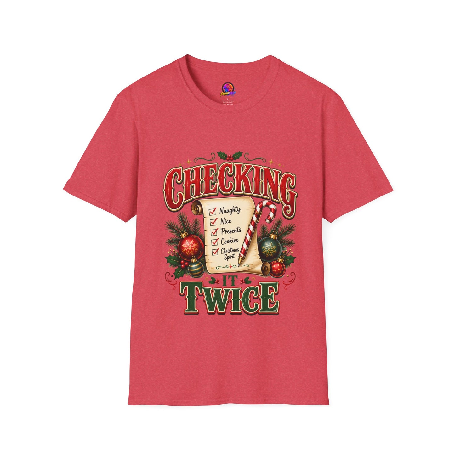Checking It Twice Christmas T-Shirt — Naughty or Nice Holiday Tee