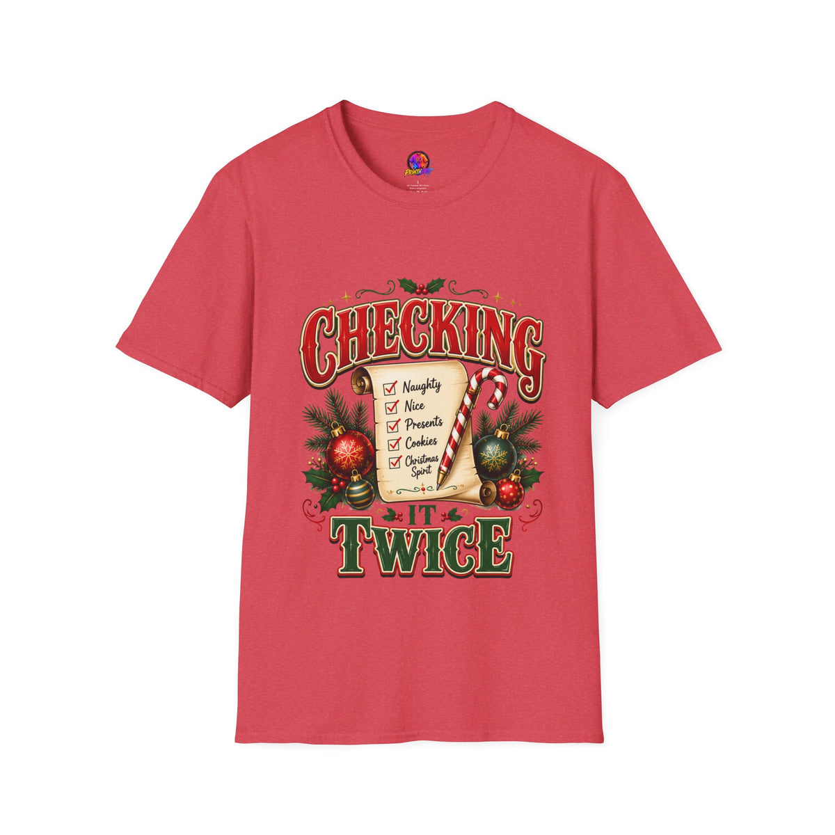 Checking It Twice Christmas T-Shirt — Naughty or Nice Holiday Tee