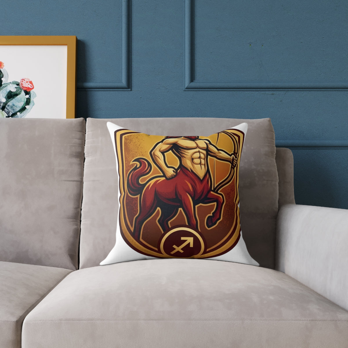 Sagittarius Zodiac Archer Arrow  Square Poly Canvas Pillow