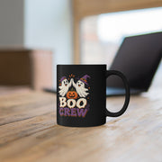 Halloween Boo Crew Mug — Black Ceramic Coffee Cup (11oz, 15oz)