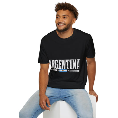 Argentina Graphic T-Shirt — Retro Flag Stripe Football Soccer Tee