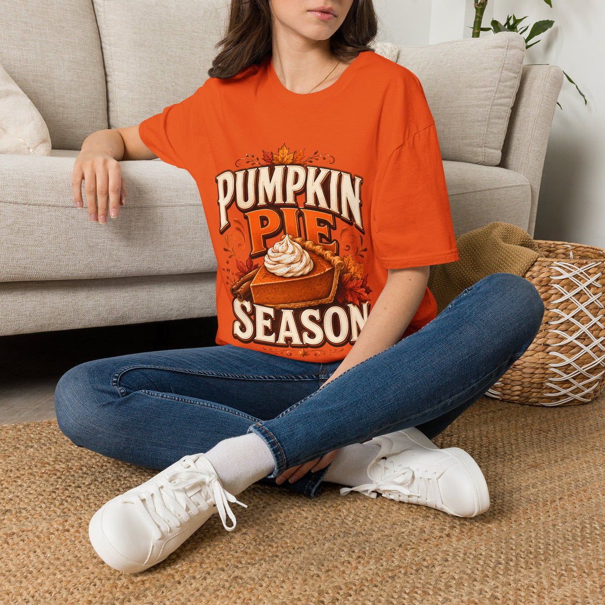 Thanksgiving T-Shirt Pumpkin Pie Season T-Shirt — Autumn Thanksgiving Dessert Lover Tee