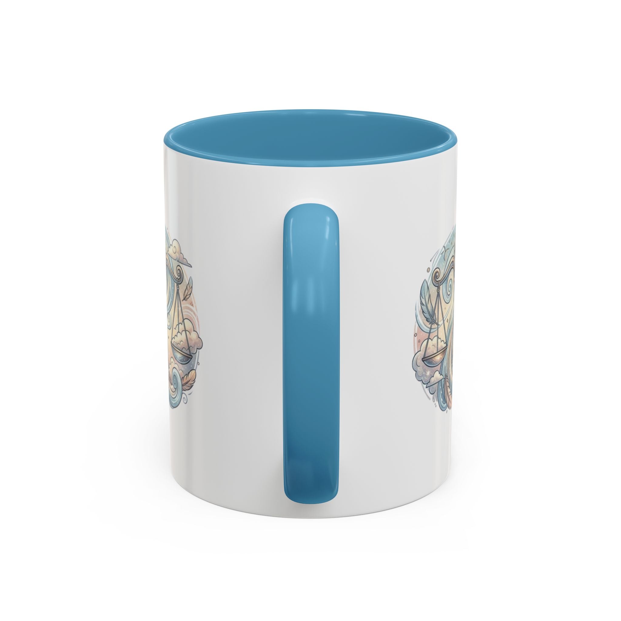 Libra Zodiac Coffee Mug — Balance Scales Astrological Accent Mug