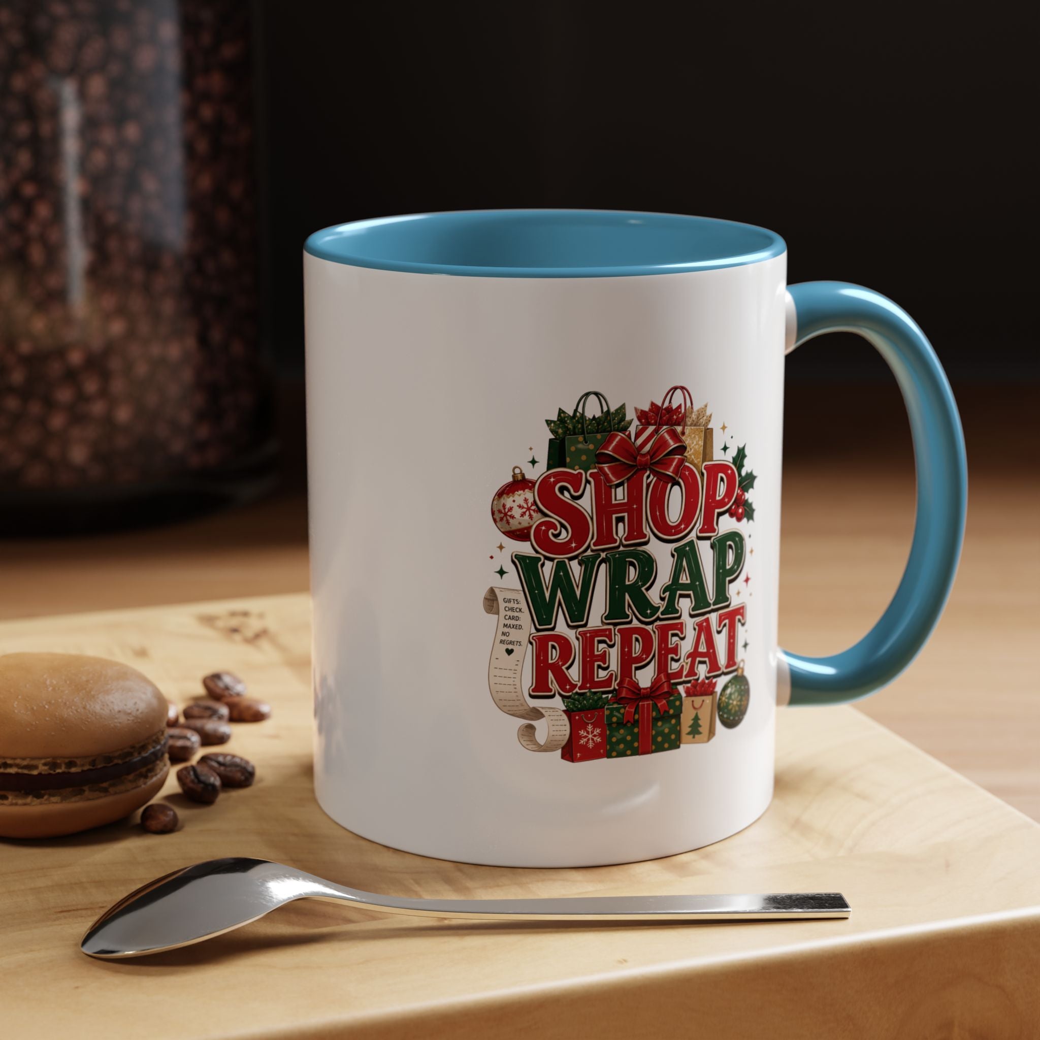 Shop Wrap Repeat Christmas Accent Coffee Mug