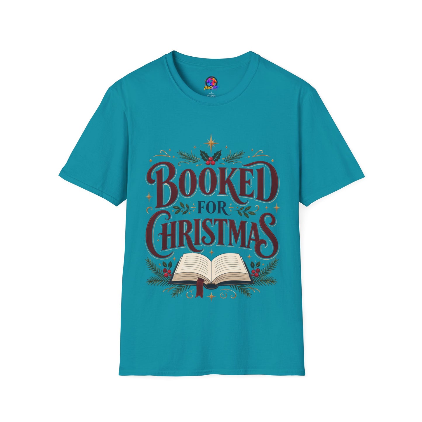 T-Shirt — "Booked for Christmas" Literary Holiday Tee