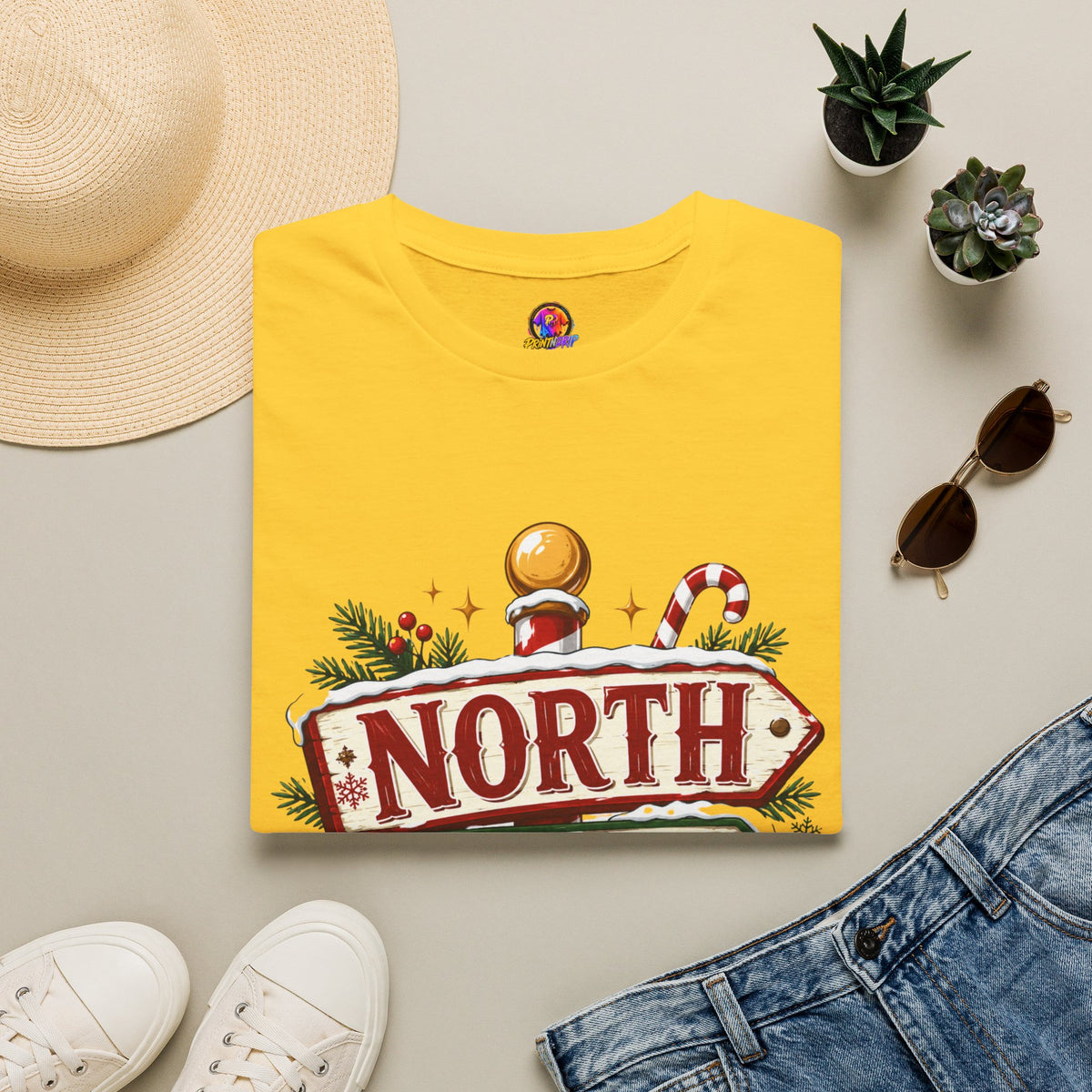 T-Shirt — North Pole Crew Christmas Holiday Graphic Tee