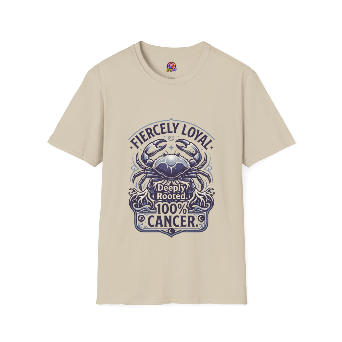 Cancer Zodiac T-Shirt — Fiercely Loyal Crab Design (100% Cancer, Deeply Rooted)