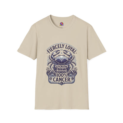 Cancer Zodiac T-Shirt — Fiercely Loyal Crab Design (100% Cancer, Deeply Rooted)
