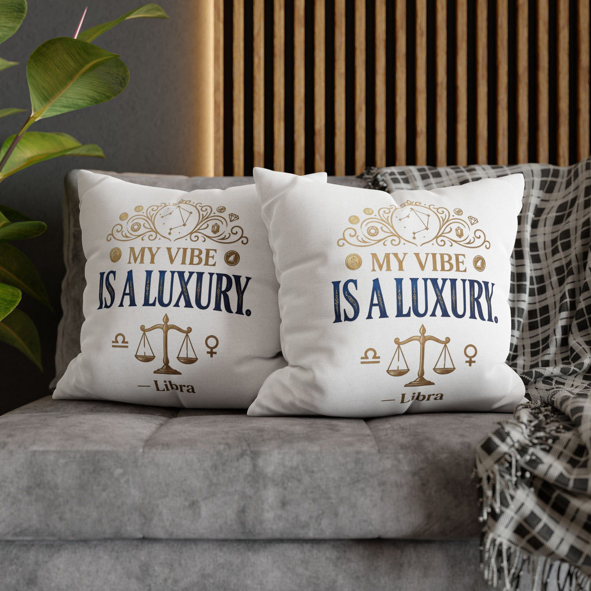 Libra Zodiac My Vibe Is A Luxury Spun Polyester Square Pillowcase