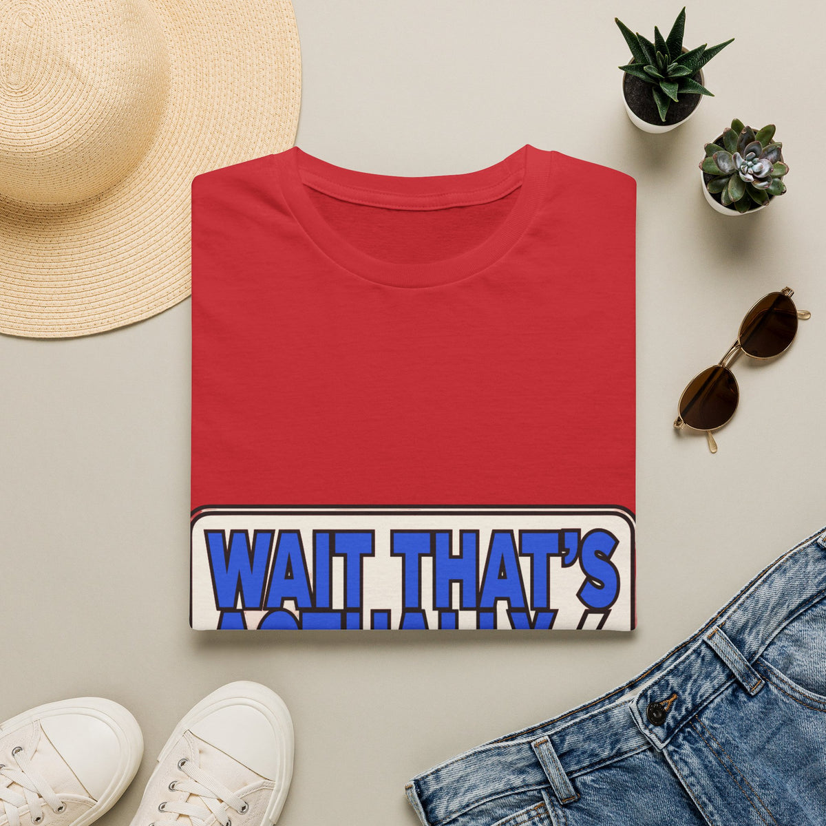 "Wait That's Actually Insane" Bold Blue Block Typography Graphic Tee - Trending Now - September 2026
