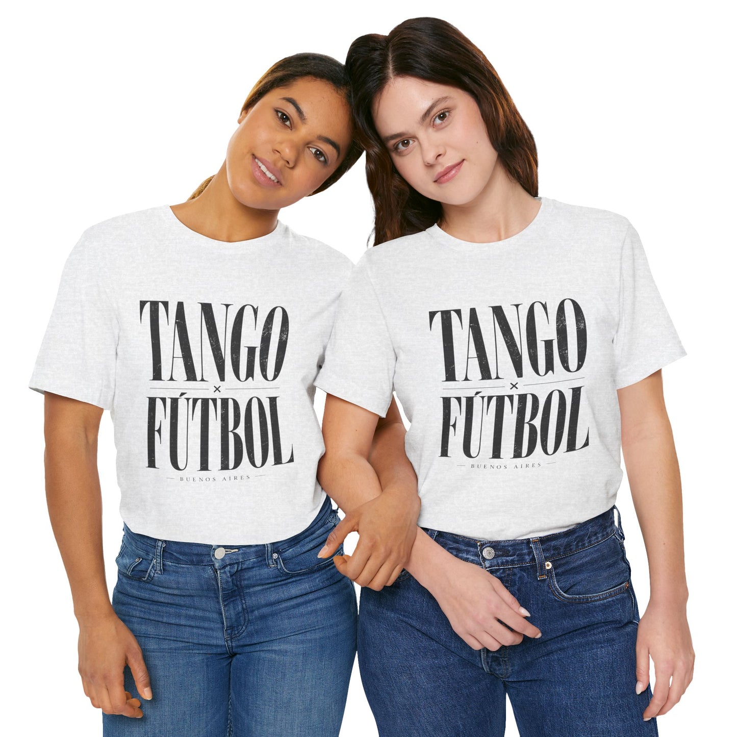 Argentina - Tango y Fútbol Graphic Tee - Bold Serif Soccer & Dance Shirt