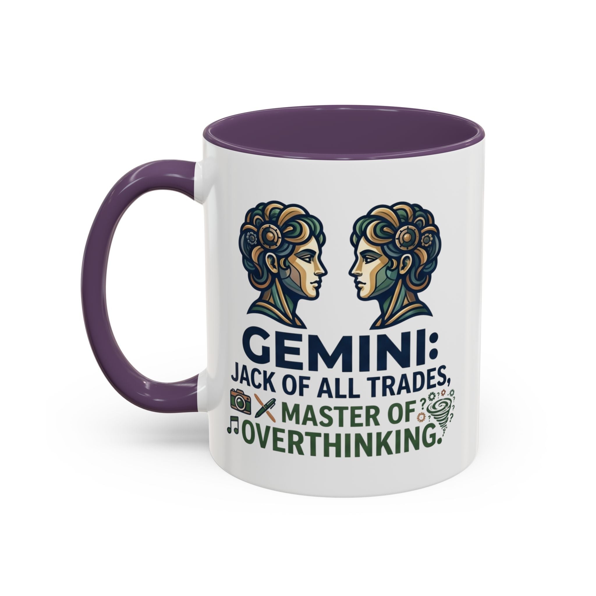 Gemini Coffee Mug – “Jack of All Trades, Master of Overthinking” Zodiac Accent Mug
