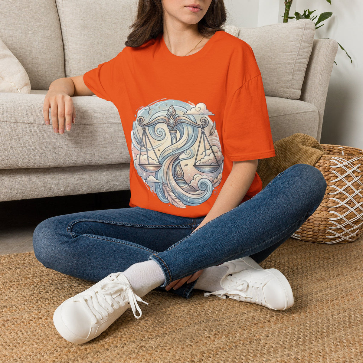Libra Scale Zodiac T-Shirt — Elegant Celestial Astrology Tee