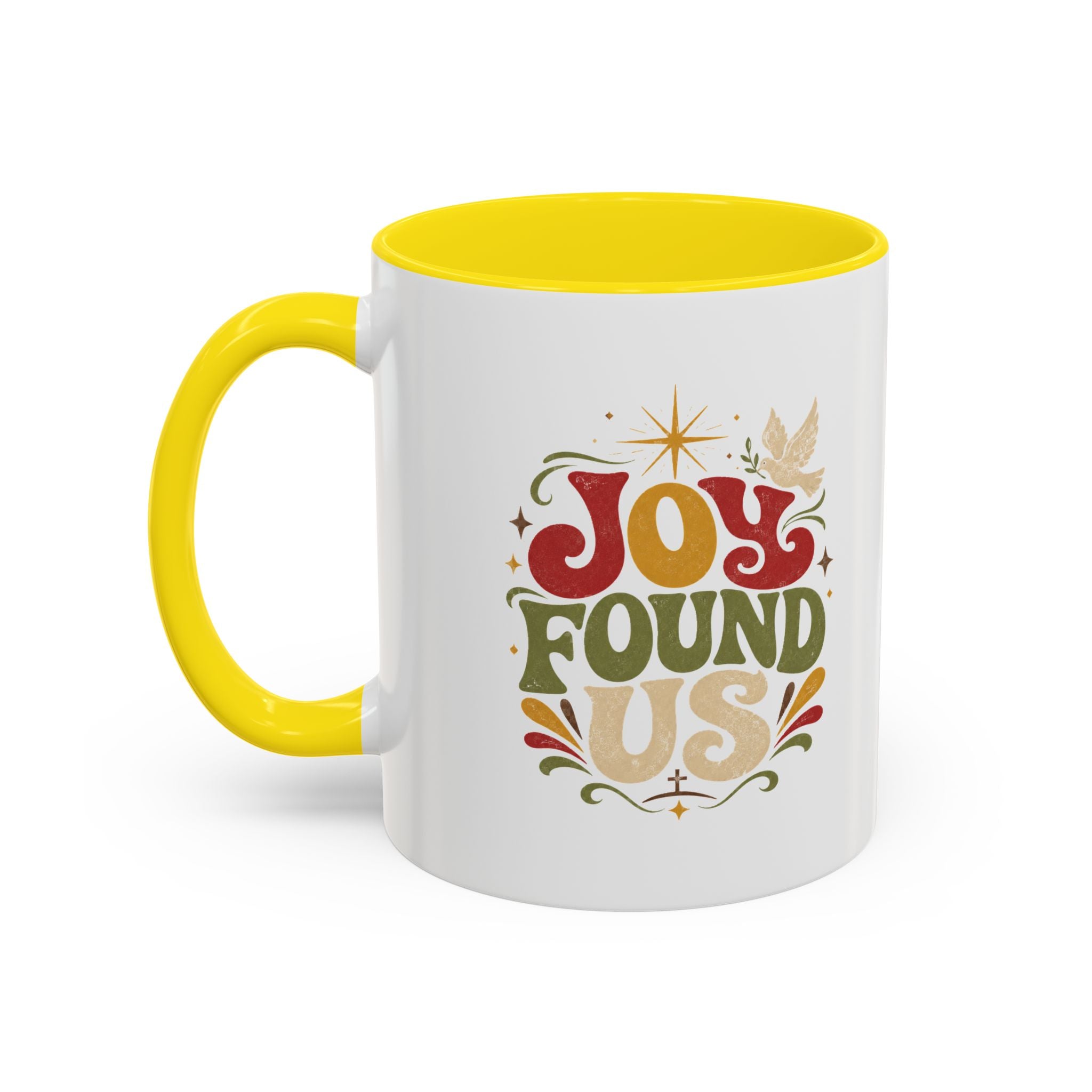 Christmas Joy Found Us Mug — Retro Holiday Coffee Cup