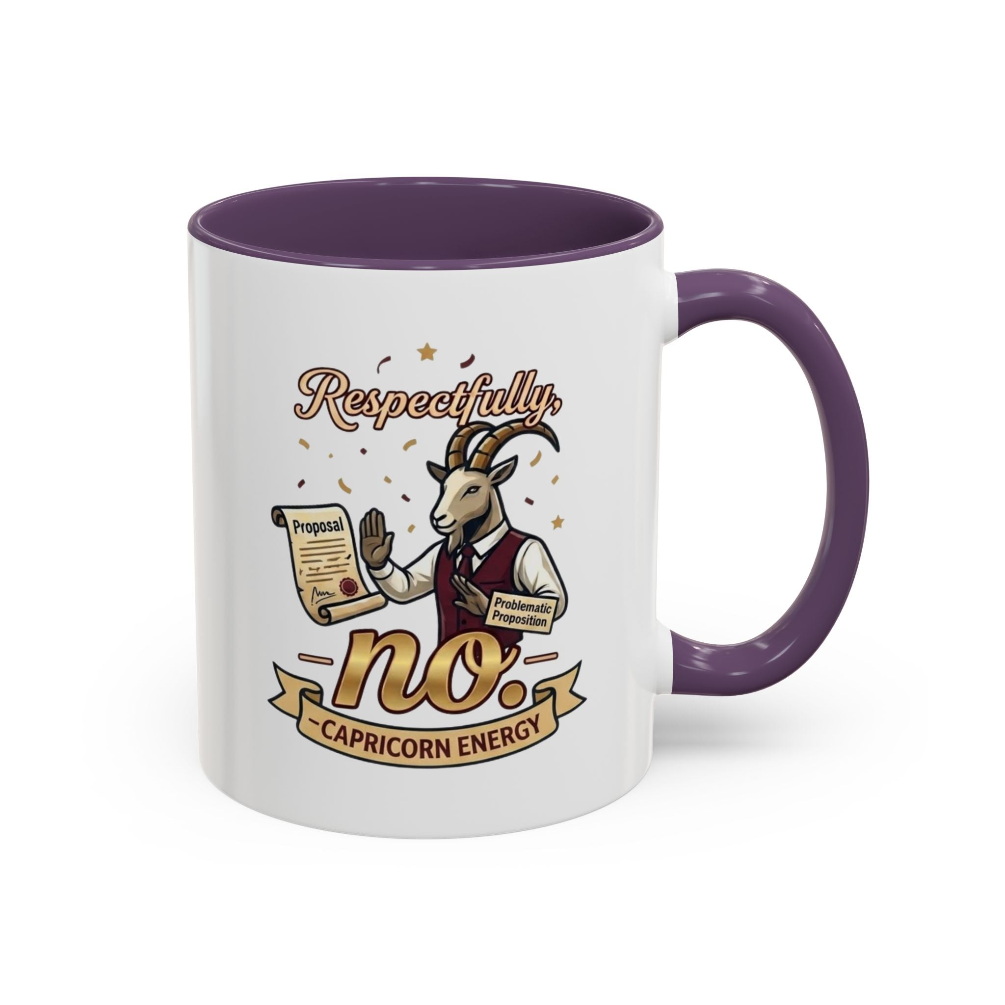 Respectfully No Capricorn Energy Coffee Mug — Zodiac Goat Astrology Gift (11/15oz)