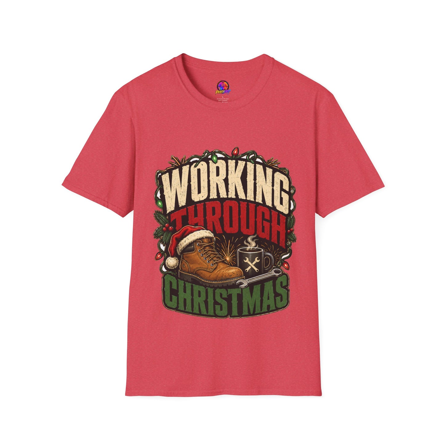 Working Through Christmas T-Shirt — Funny Holiday Nurse/Worker Gift