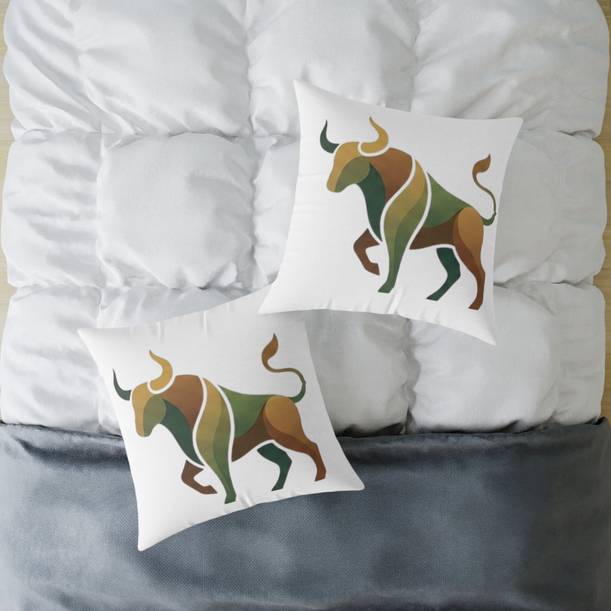Zodiac Taurus Bull  Astrological Square Poly Canvas Pillow