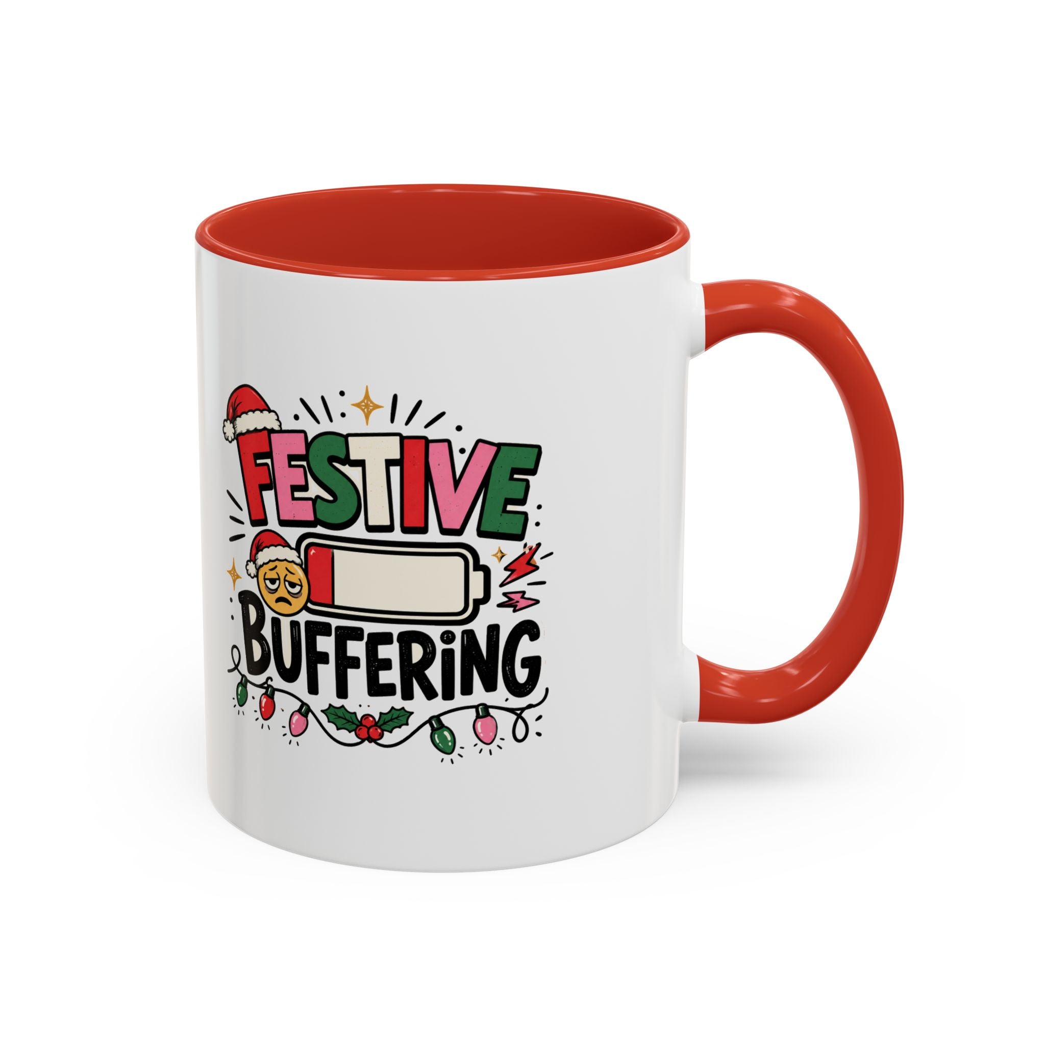 Modern Day Christmas Festive Buffering Mug — Funny Christmas Holiday Coffee Cup (11/15oz)