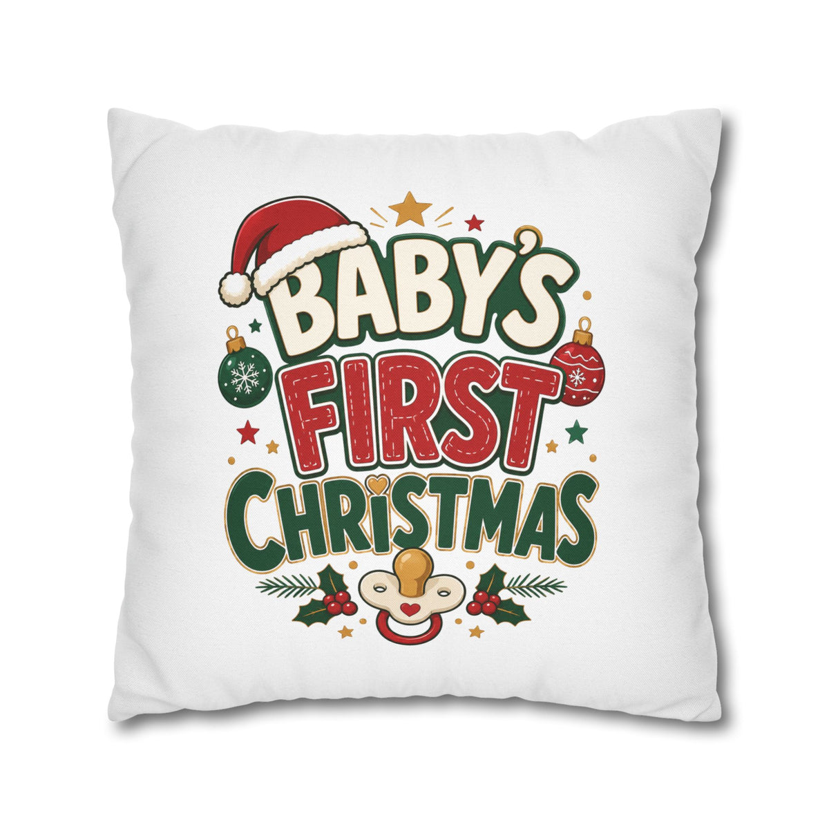 Baby's First Christmas Pillowcase — Festive Holiday Nursery Decor