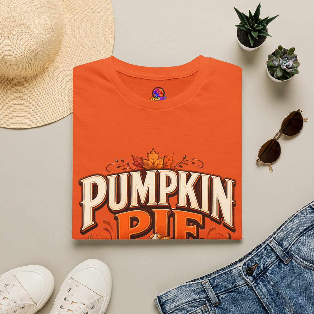 Thanksgiving T-Shirt Pumpkin Pie Season T-Shirt — Autumn Thanksgiving Dessert Lover Tee