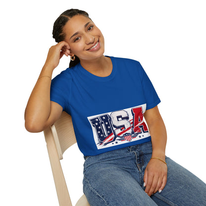 USA Flag Graphic T-Shirt — Patriotic Red White & Blue Tee