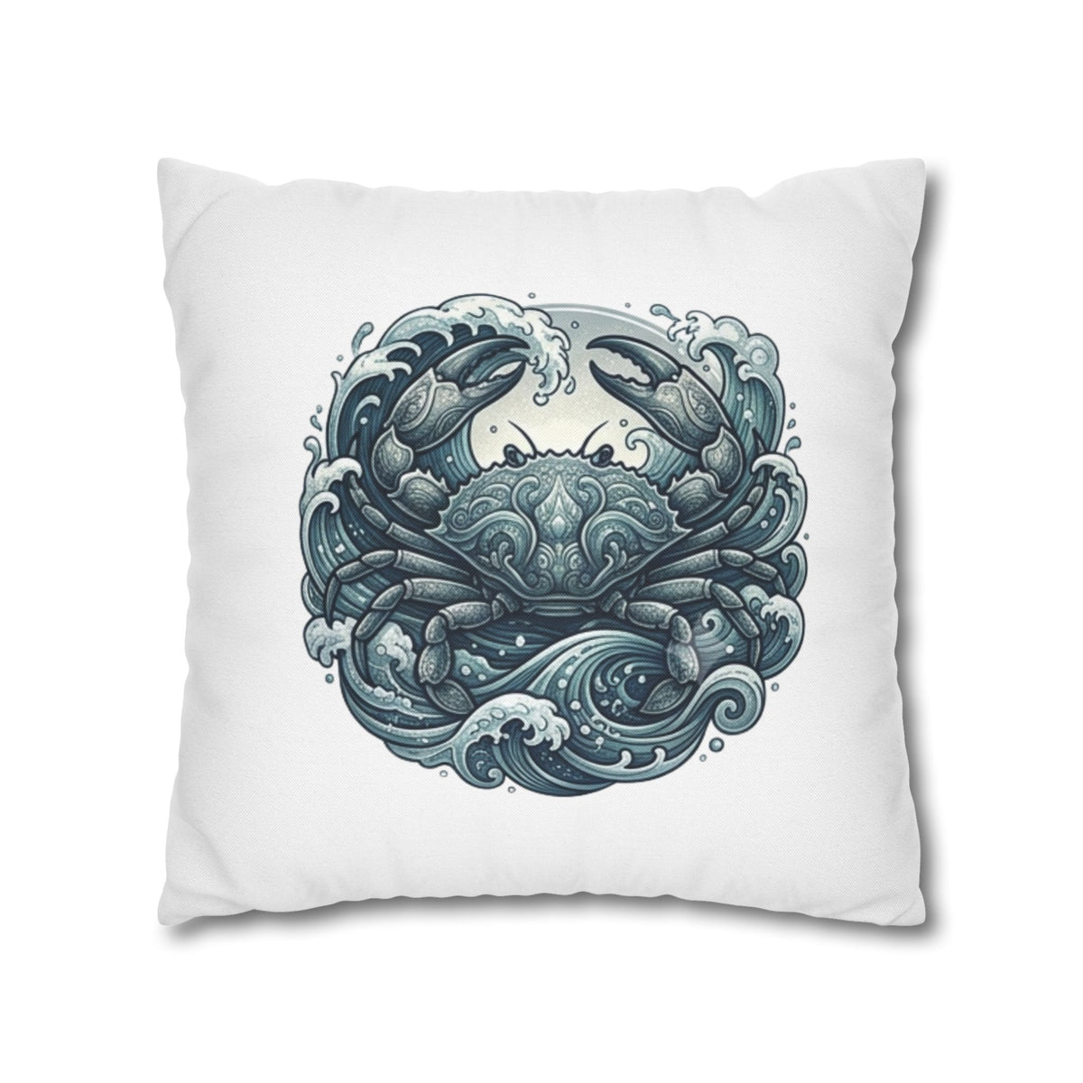 Cancer Zodiac Ocean Crab Decorative Pillowcase — Nautical Coastal Accent
