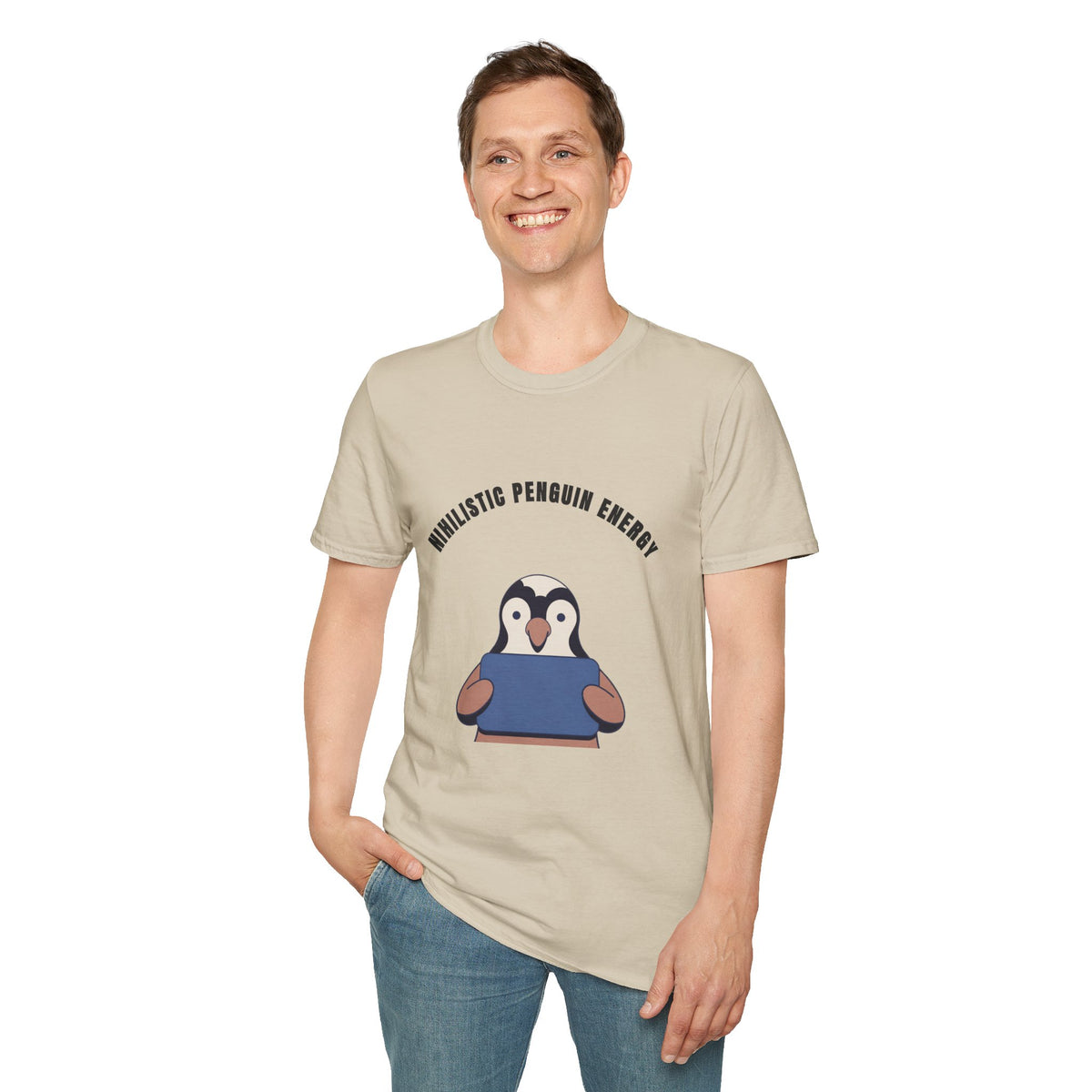 Nihilistic Penguin Energy T-Shirt — Cute Sarcastic Graphic Tee - Trending Now - September 2026