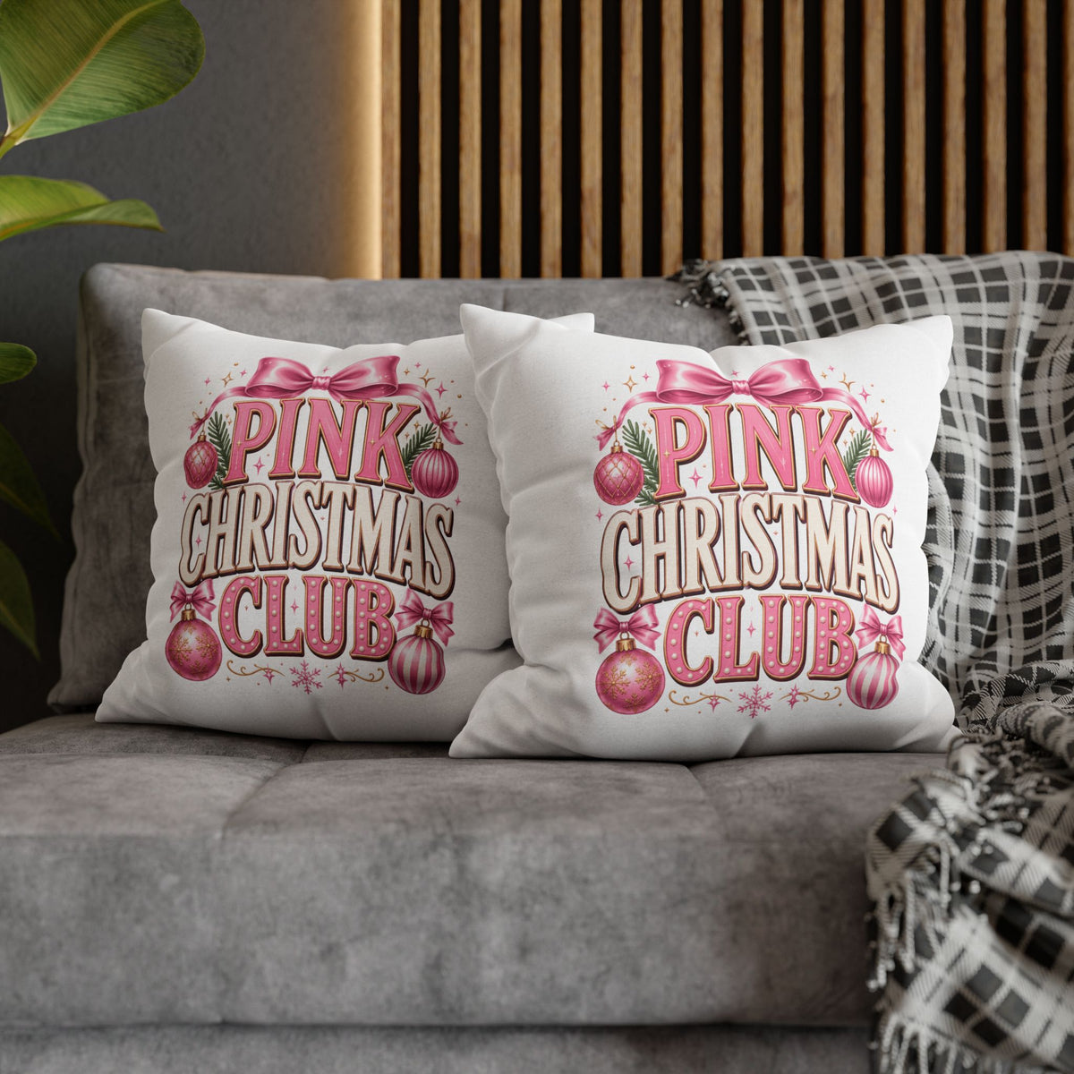 Christmas Pink Christmas Club Holiday Pillowcase