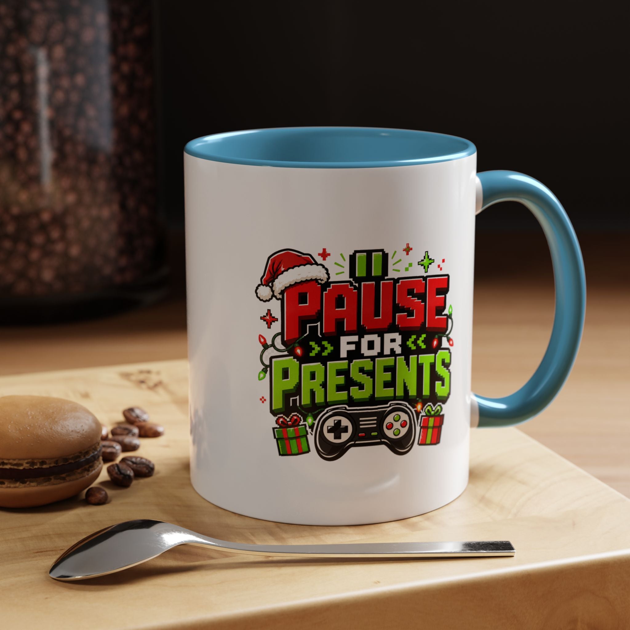 Modern Day Christmas Pause for Presents Christmas Gamer Coffee Mug