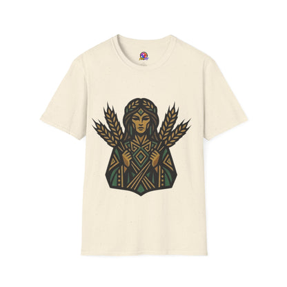 Harvest Goddess T-Shirt — Wheat Spirit Floral Pagan Shirt