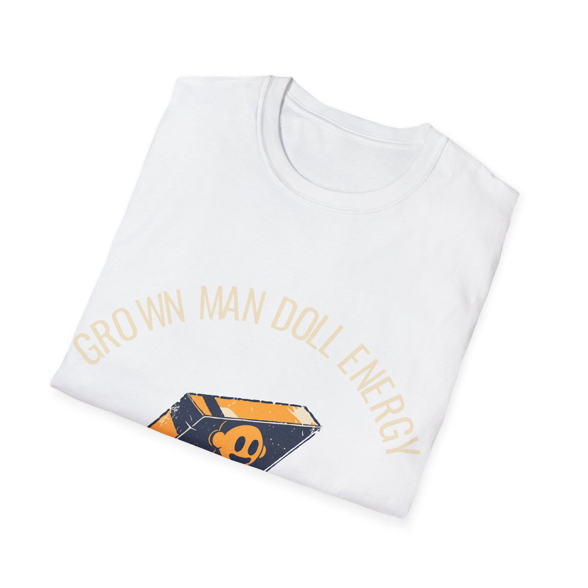 "Grown Man Doll Energy" Retro Toy Astronaut Tee - Funny Ironic Figure Collector White T-Shirt - Trending Now - September 2026