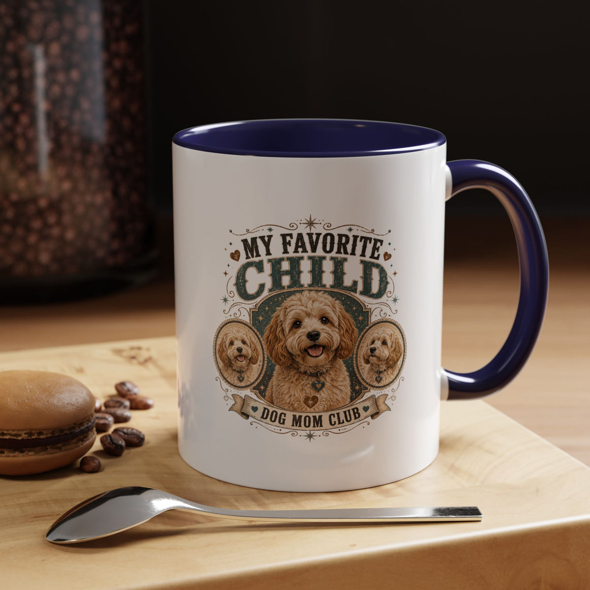 Milo Bailey Dog Dad Mom Dog Mom Coffee Mug — “My Favorite Child” Doodle Dog Portrait Accent Mug