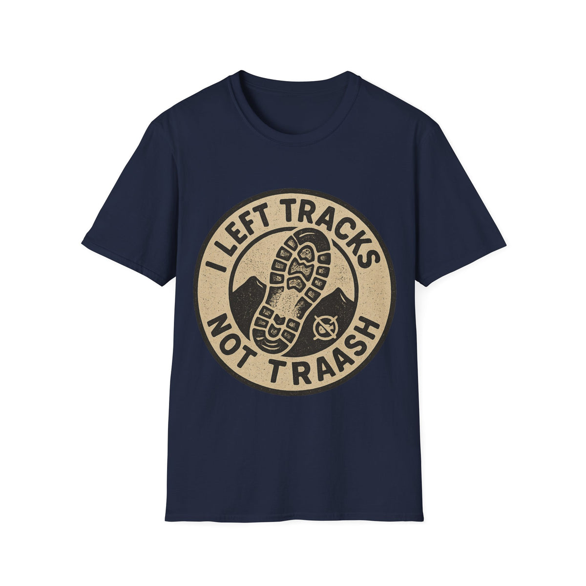 Left Tracks Not Trash Vintage Badge T-Shirt, Retro Leave No Trace Hiking Tee - Trending Now - September 2026