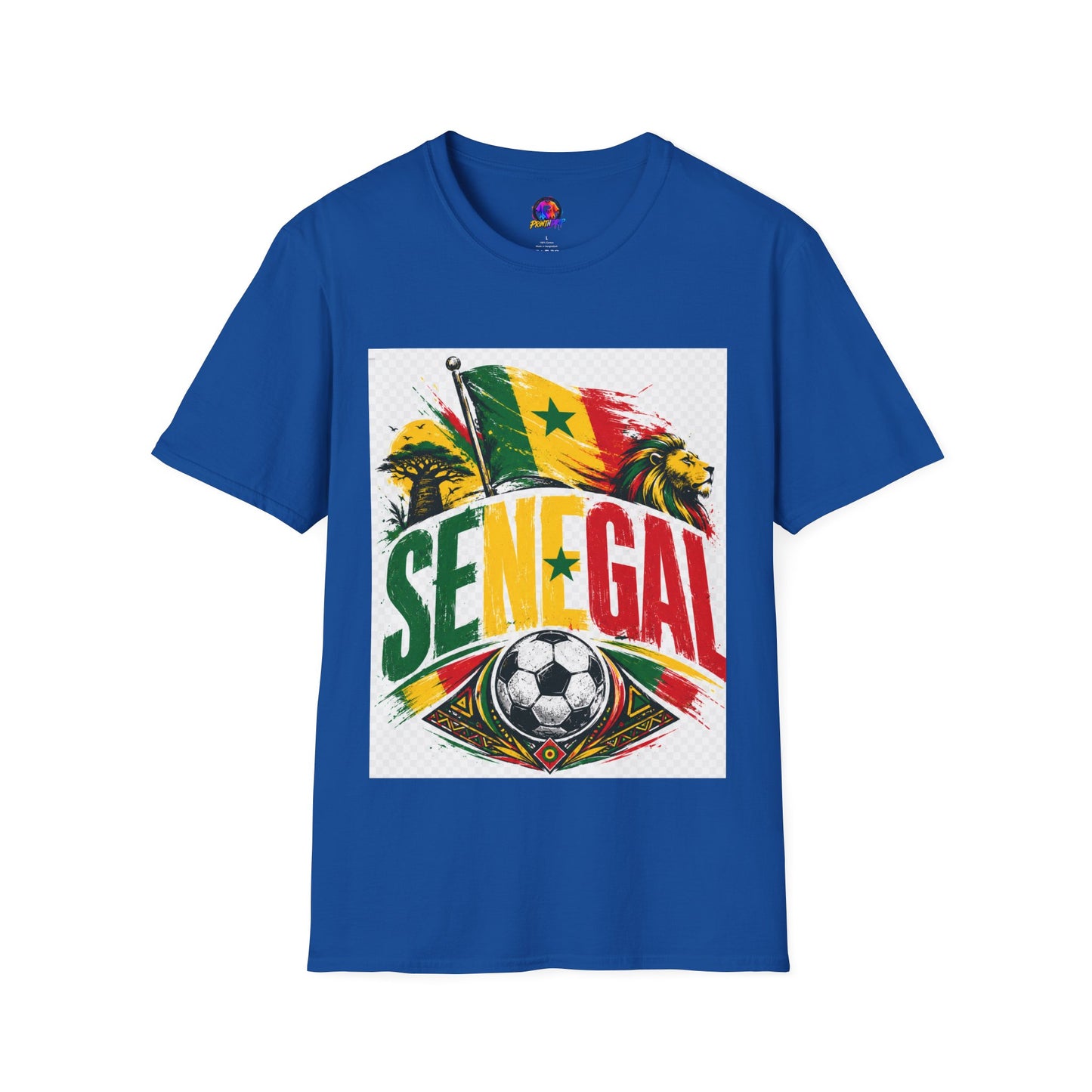 Senegal Flag Soccer T-Shirt — Lion & Football Pride Tee