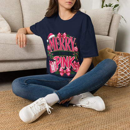 Christmas T-Shirt — "Merry But Make It Pink" Holiday Tee