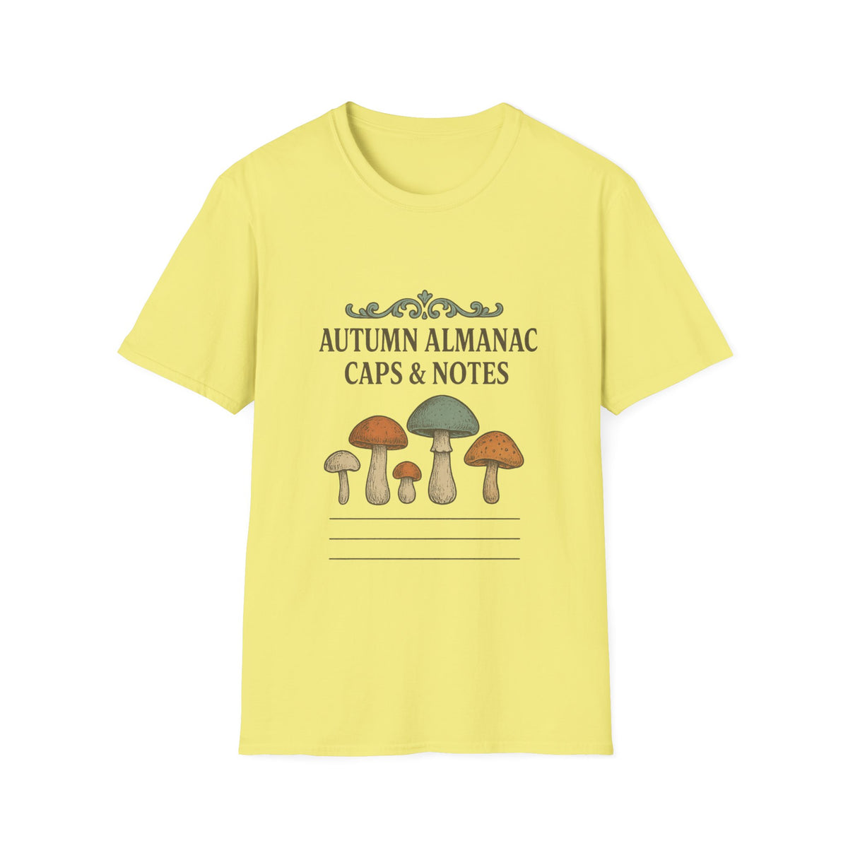 Mushroom Almanac T‑Shirt — Autumn Caps & Notes Botanical Tee - Trending Now - October 2026