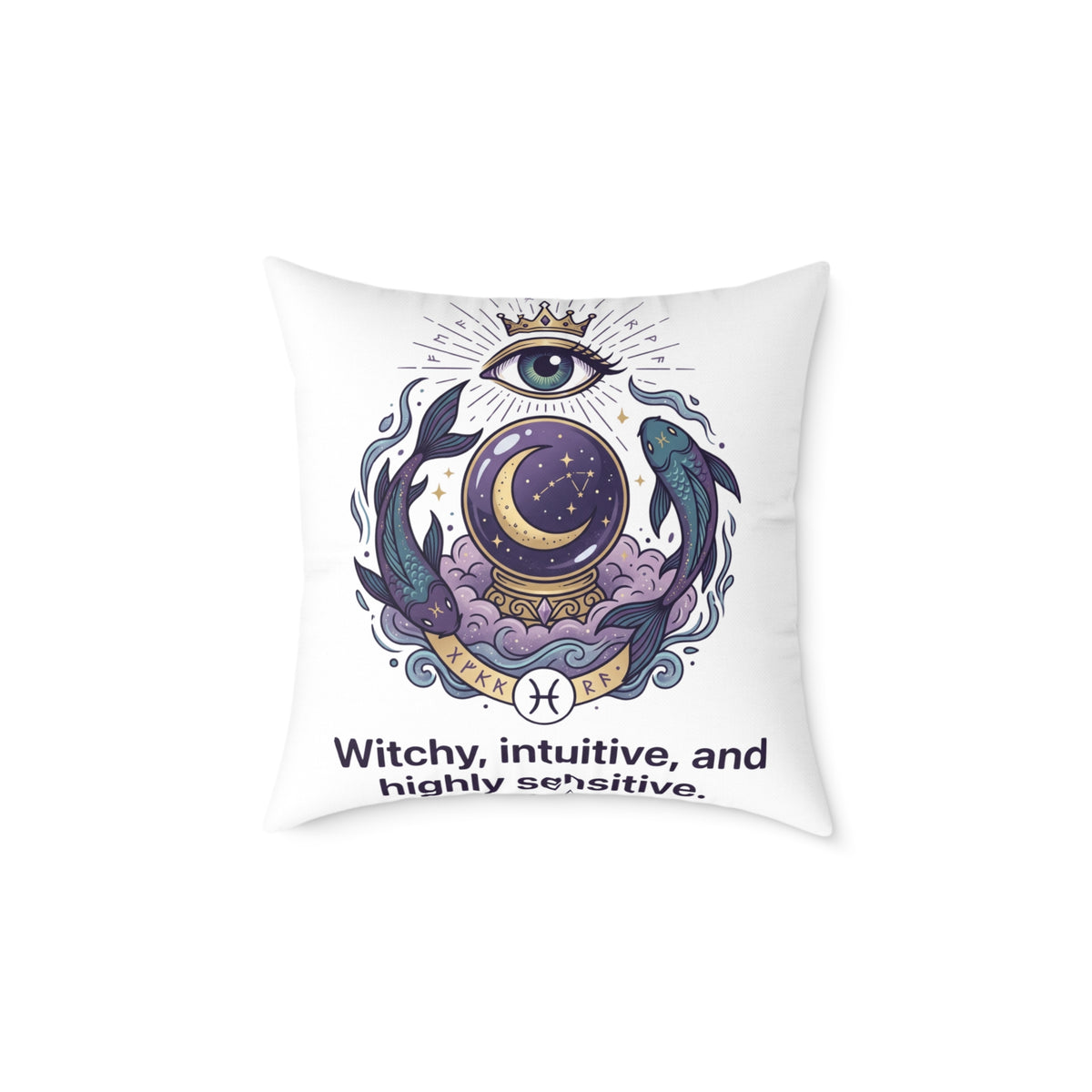 Pisces Zodiac Highly Sensitive And Intuitive Square Poly Canvas Pillow
